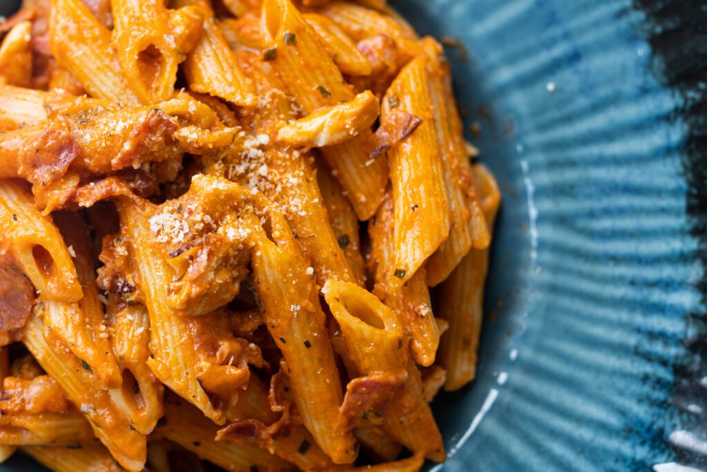Close-up of bolognese pasta